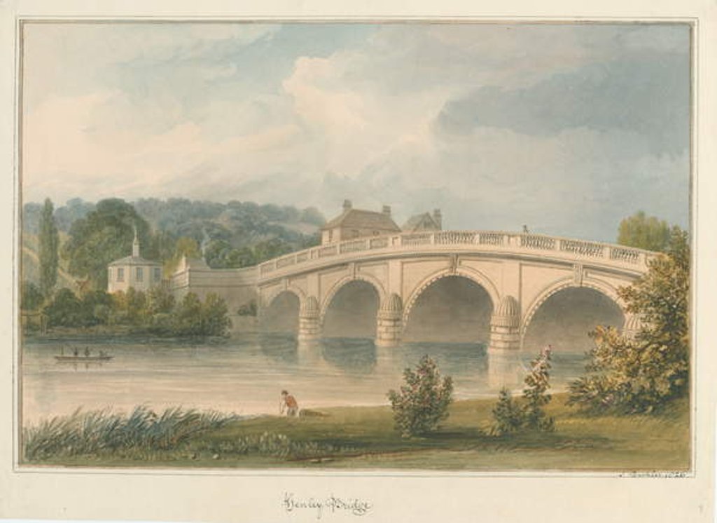 Detail of Oxfordshire - Henley upon Thames Bridge, 1826 by John Buckler