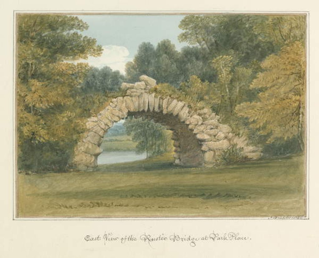 Detail of Oxfordshire - Henley upon Thames- Rustic Bridge at Park Place, 1826 by John Buckler