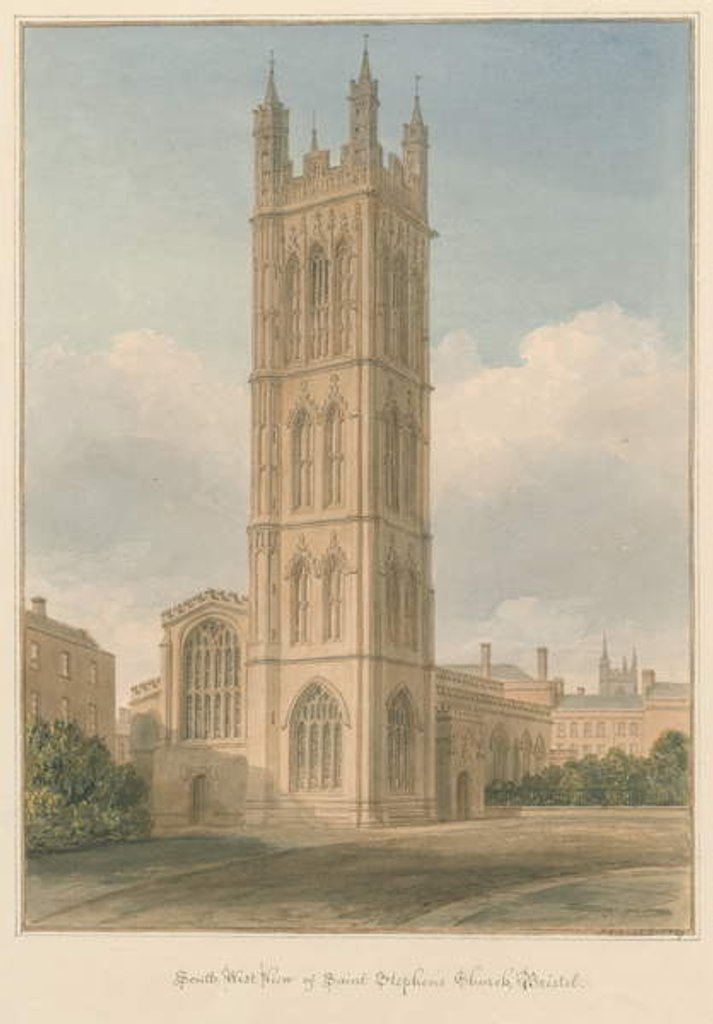 Detail of Somerset - Bristol - Saint Stephen's Church, 1827 by John Chessell Buckler