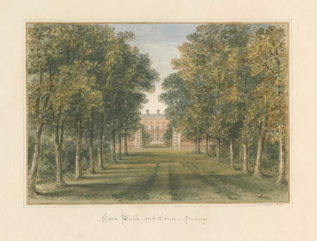 Detail of Surrey - Ham Walk and House, 1830 by John Buckler