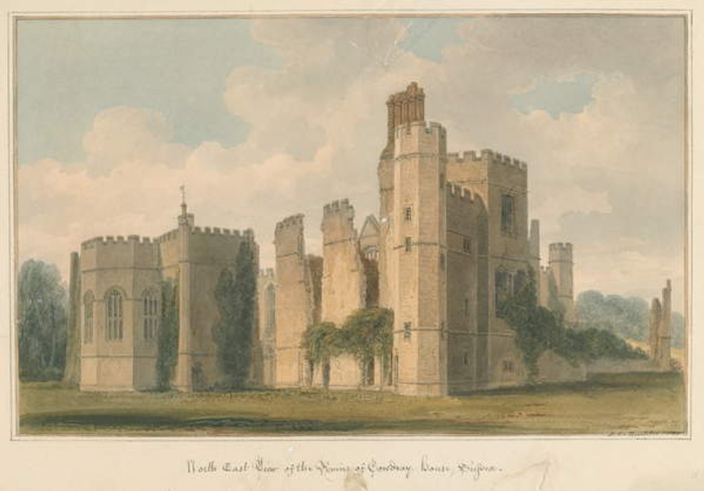 Detail of Sussex - Cowdray House, 1825 by John Chessell Buckler