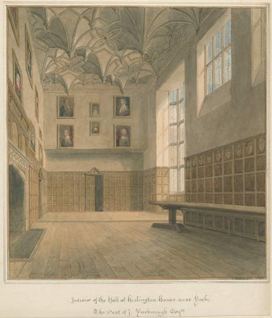 Detail of Yorkshire - York - Heslington House Interior, 1818 by John Chessell Buckler