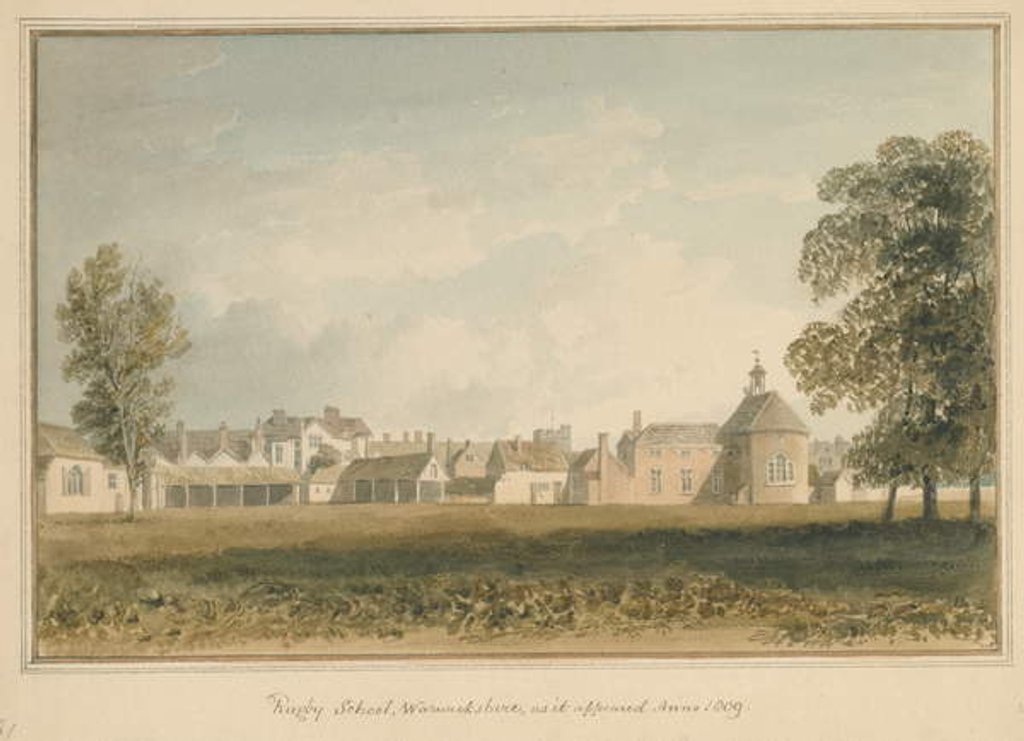 Detail of Warwickshire - Rugby School, 1809 by John Buckler