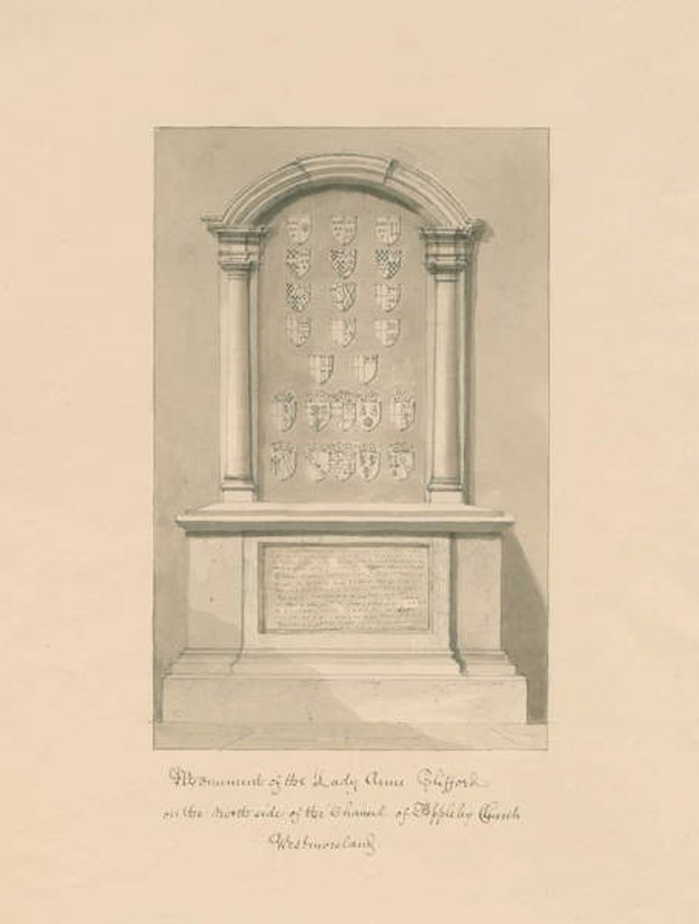 Detail of Westmorland - Appleby Church - Monument to Lady Anne Clifford by John Buckler