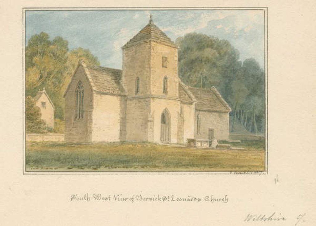 Detail of Wiltshire - Berwick Saint Leonard Church, 1817 by John Buckler