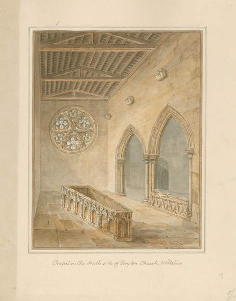 Detail of Wiltshire - Boyton Church - Chapel, 1812 by John Chessell Buckler
