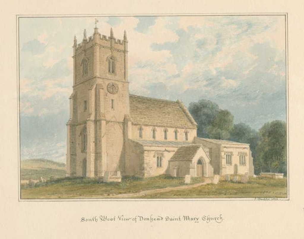 Detail of Wiltshire - Donhead Saint Mary Church, 1804 by John Buckler