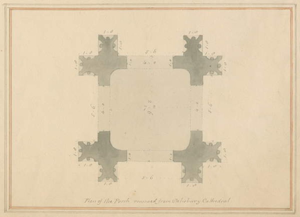 Detail of Wiltshire - Salisbury Cathedral - Porch, 1800 by John Buckler