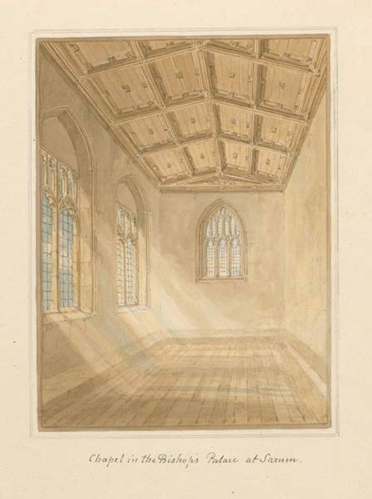 Detail of Wiltshire - Sarum - Interior of Chapel in Bishop's Palace, 1800 by John Buckler
