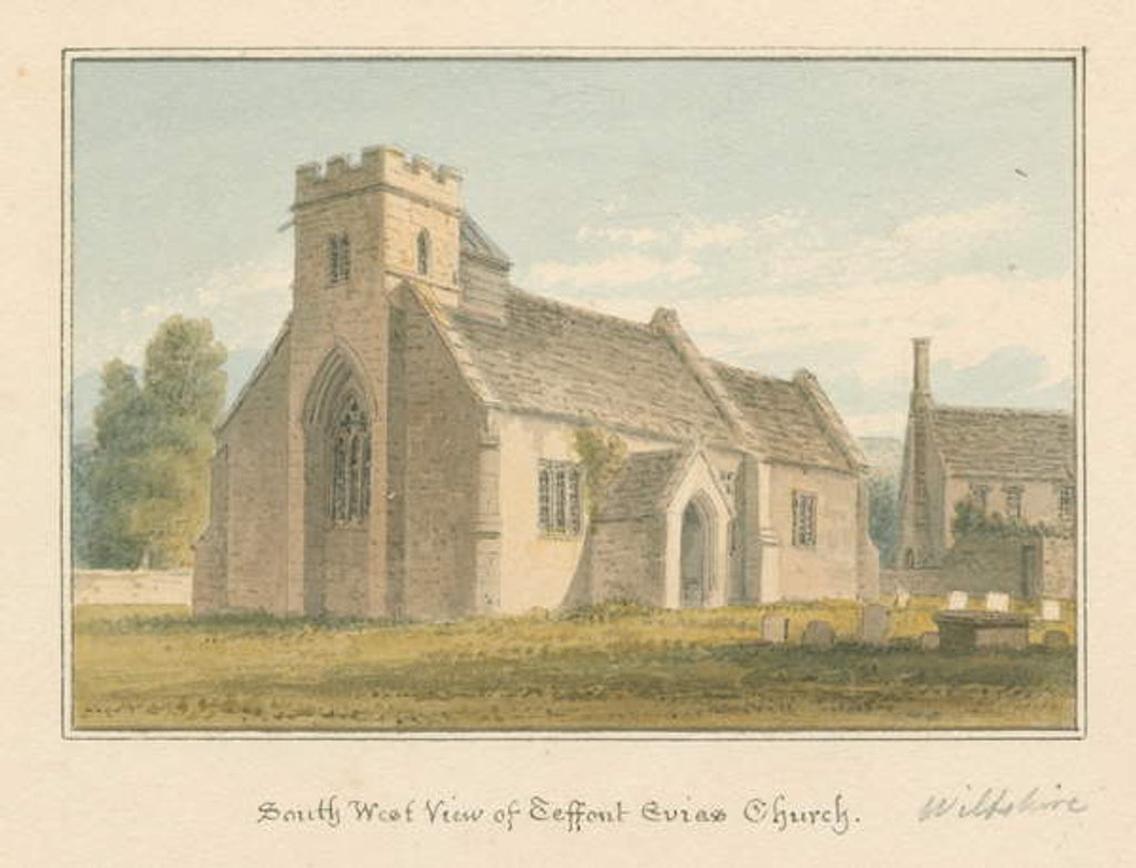 Detail of Wiltshire - Teffont Evias Church, 1817 by John Buckler