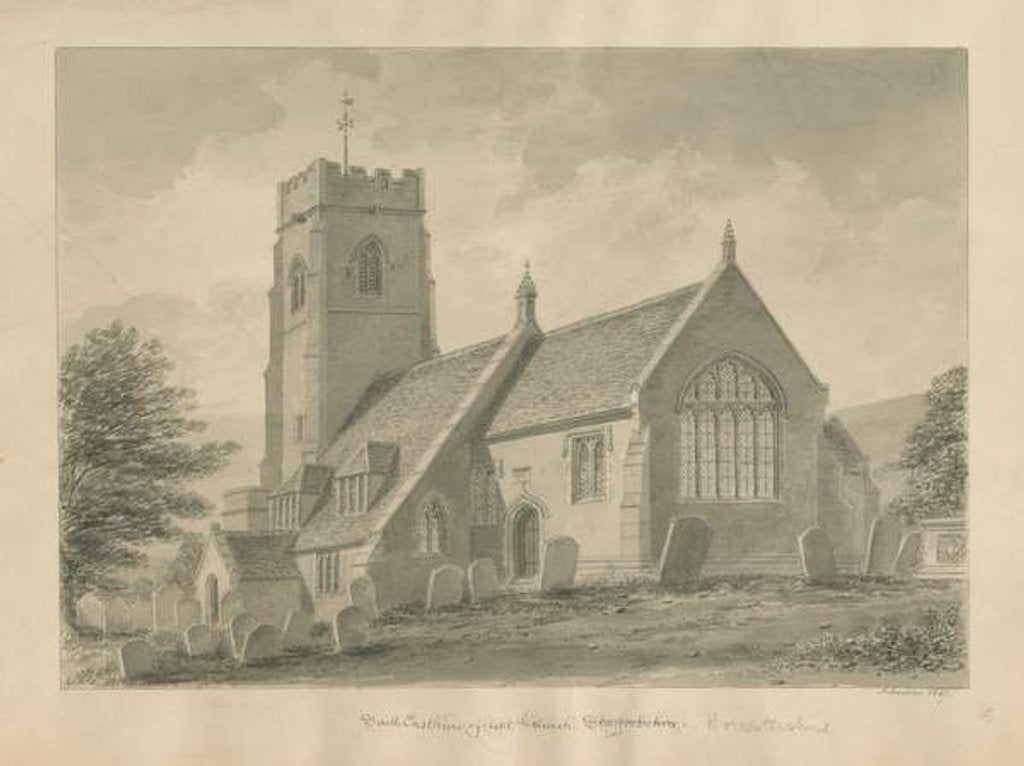 Detail of Worcestershire - Clent Church by John Buckler