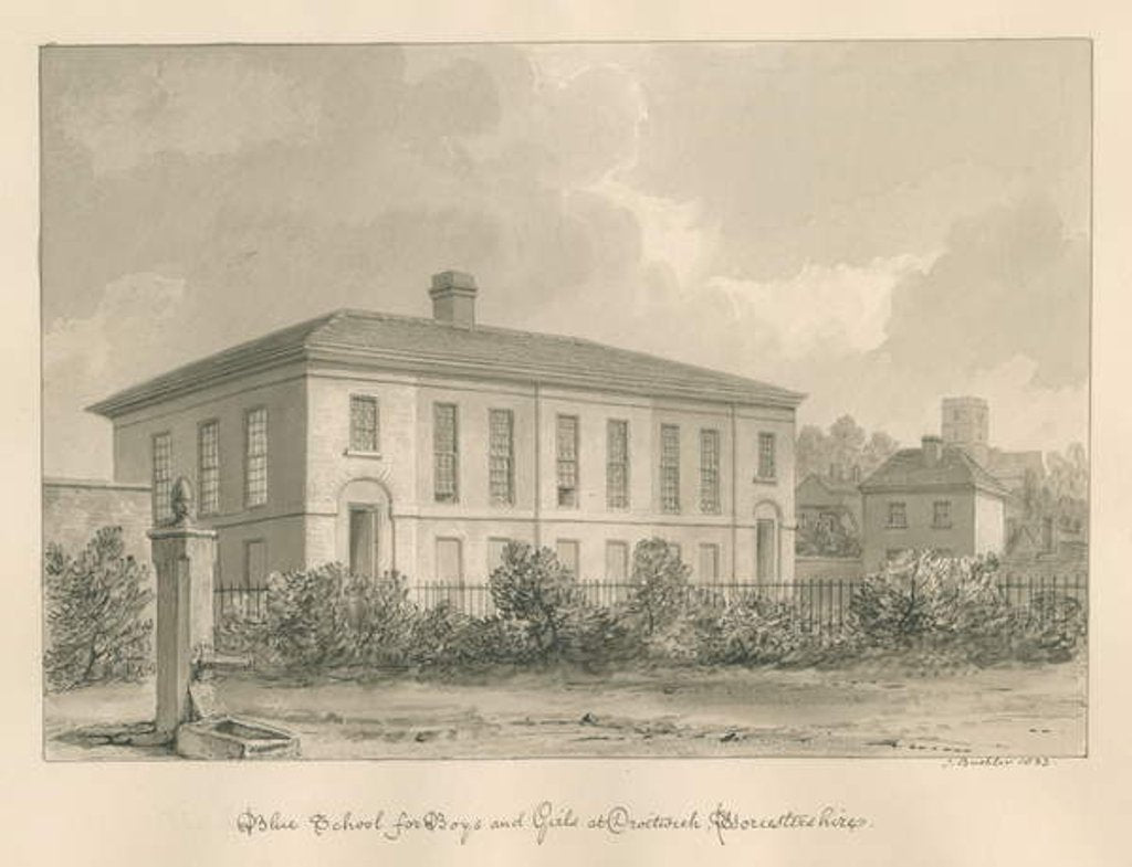 Detail of Worcestershire - Droitwich - Blue School by John Buckler