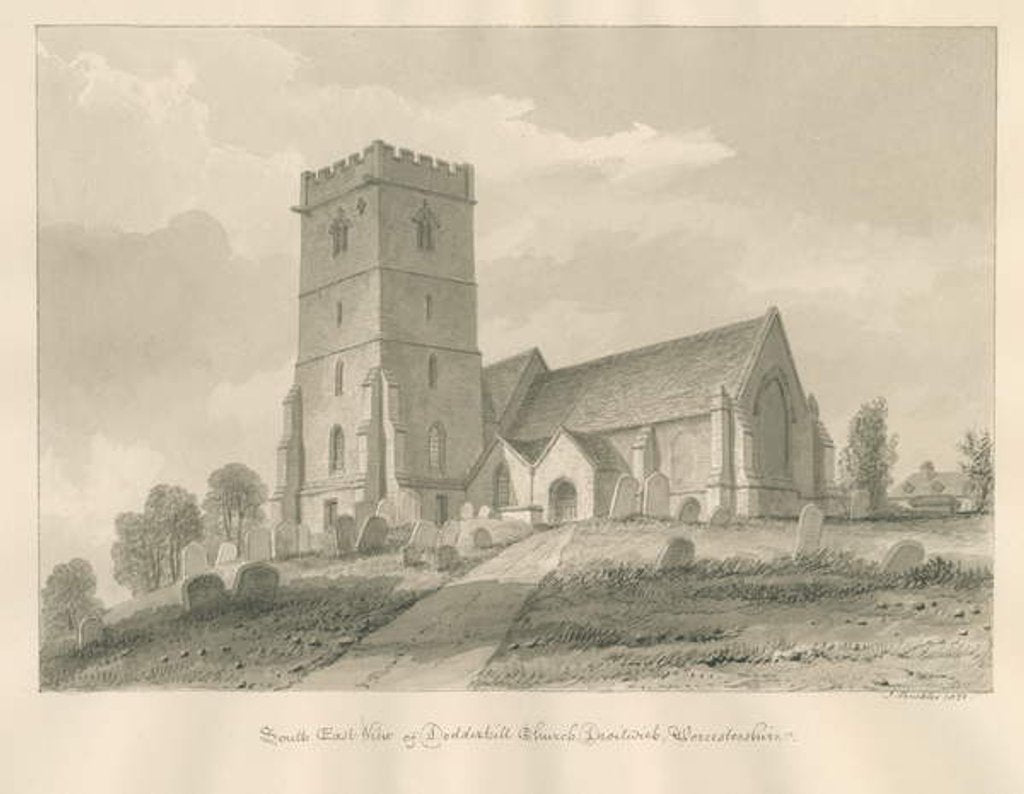 Detail of Worcestershire - Droitwich - Dodderhill Church by John Buckler