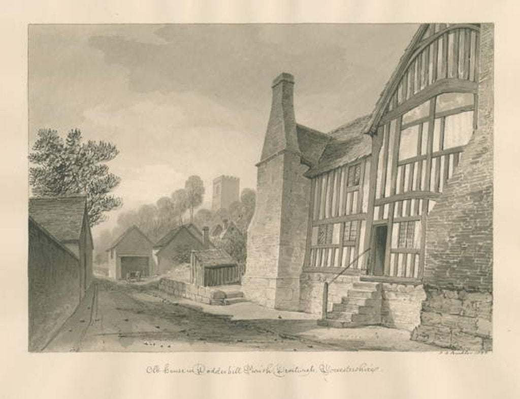 Detail of Worcestershire - Droitwich - Dodderhill Old House by John Chessell Buckler