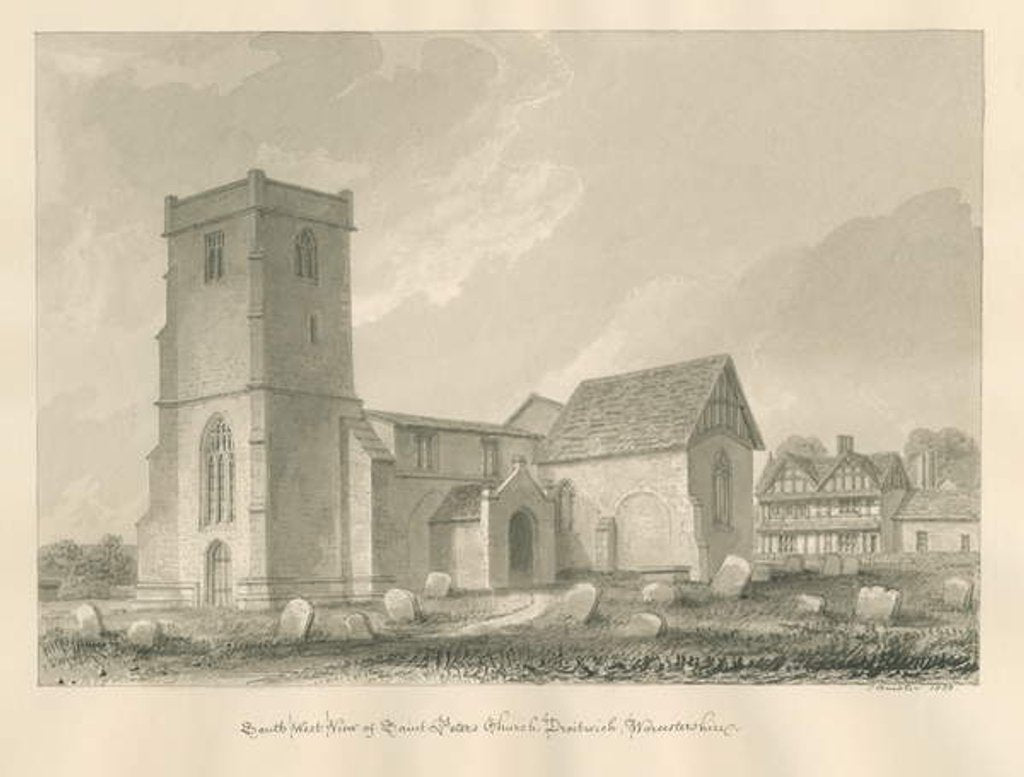 Detail of Worcestershire - Droitwich - Saint Peter's Church by John Buckler