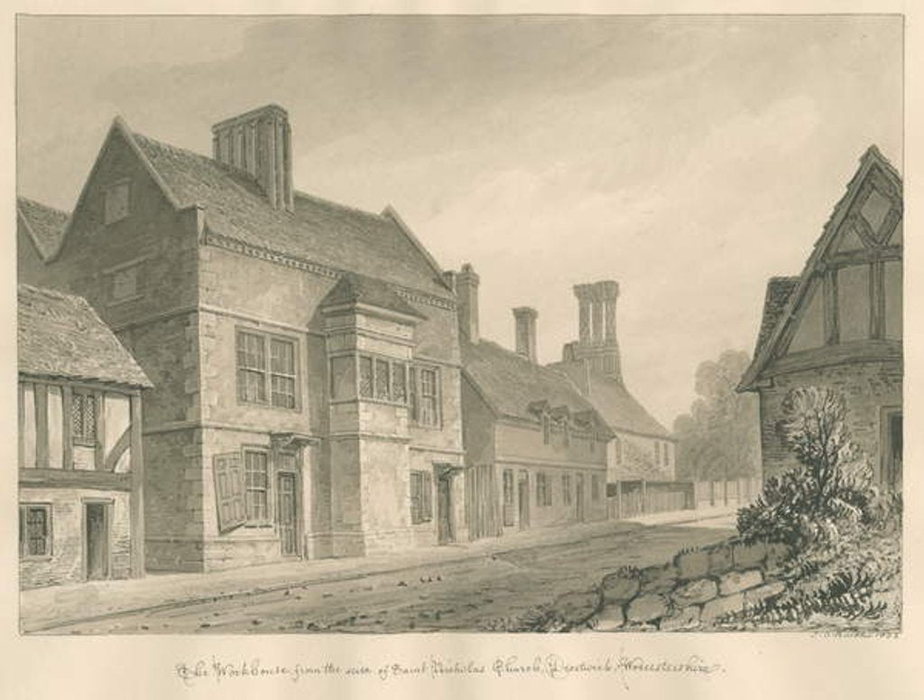 Detail of Worcesteshire - Droitwich - Workhouse by John Chessell Buckler