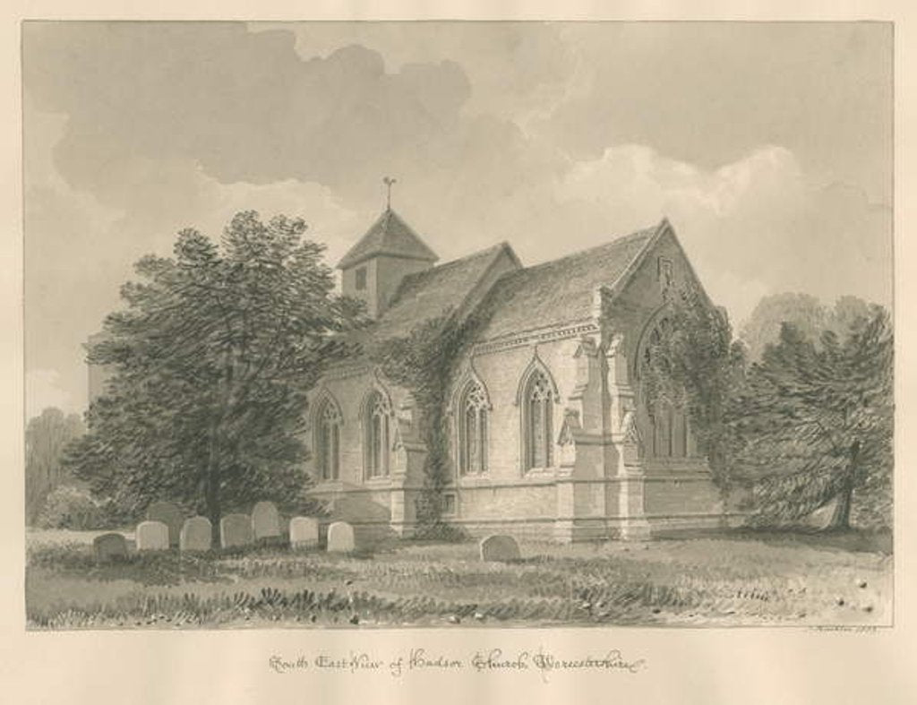 Detail of Worcestershire - Hadsor Church by John Buckler