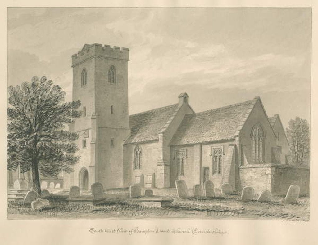 Detail of Worcestershire - Hampton Lovett Church by John Buckler