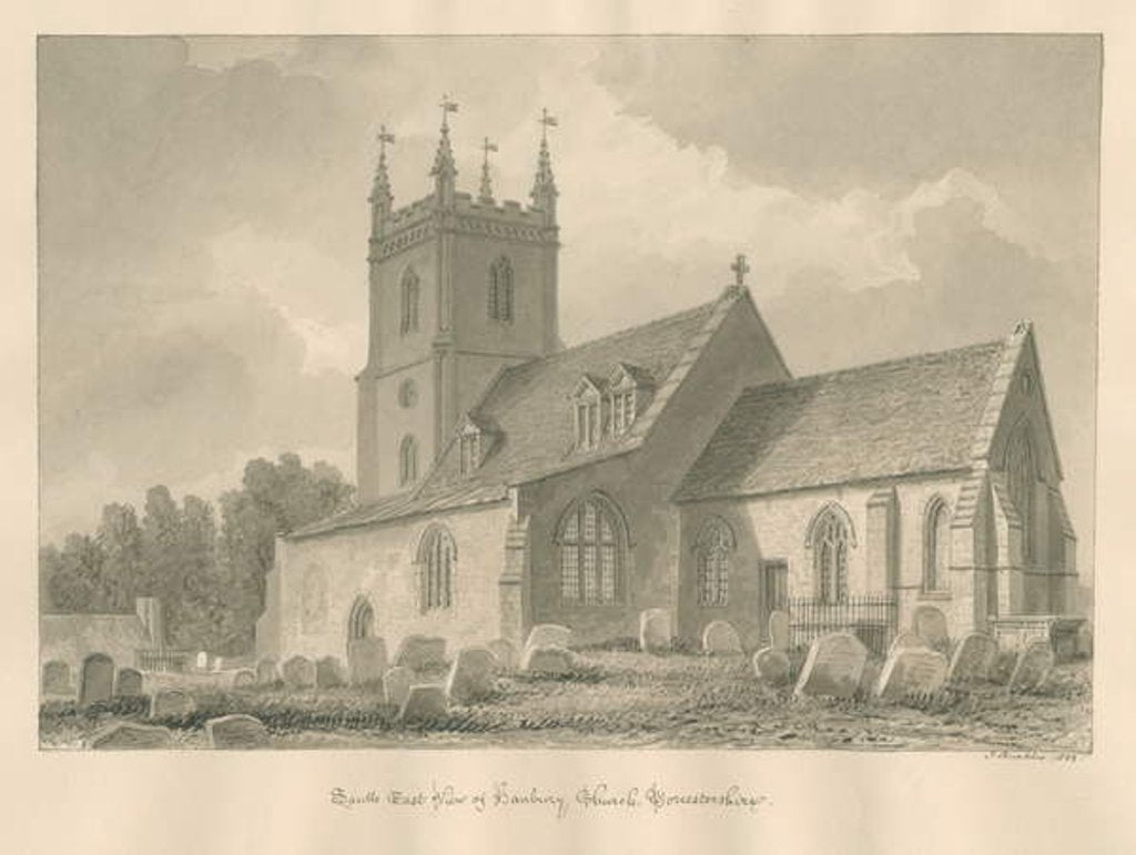 Detail of Worcestershire - Hanbury Church by John Buckler