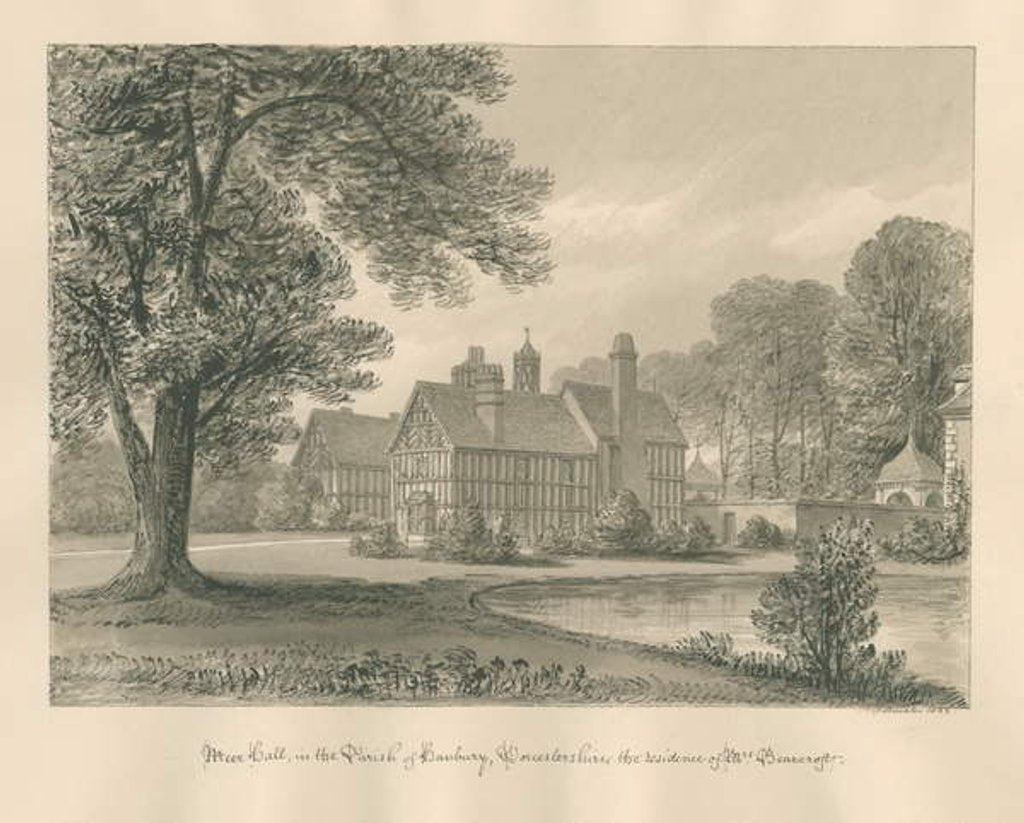 Detail of Worcestershire - Hanbury - Meer Hall by John Buckler