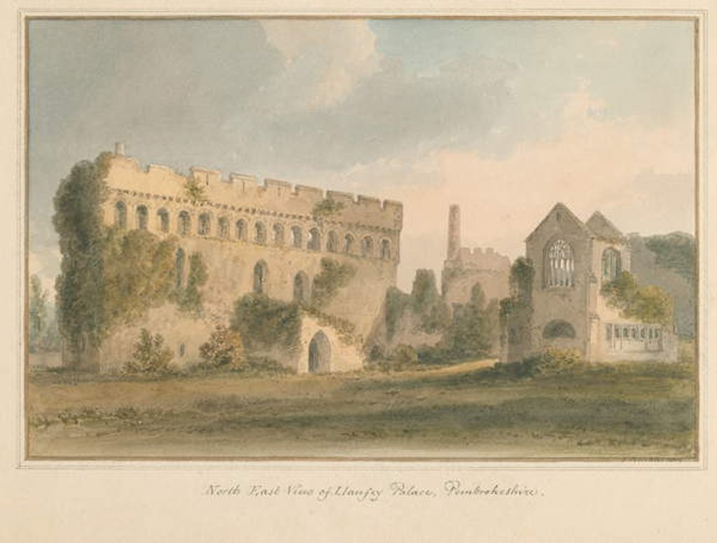 Detail of Wales - Pembrokeshire - Llanfey Palace, 1815 by John Buckler