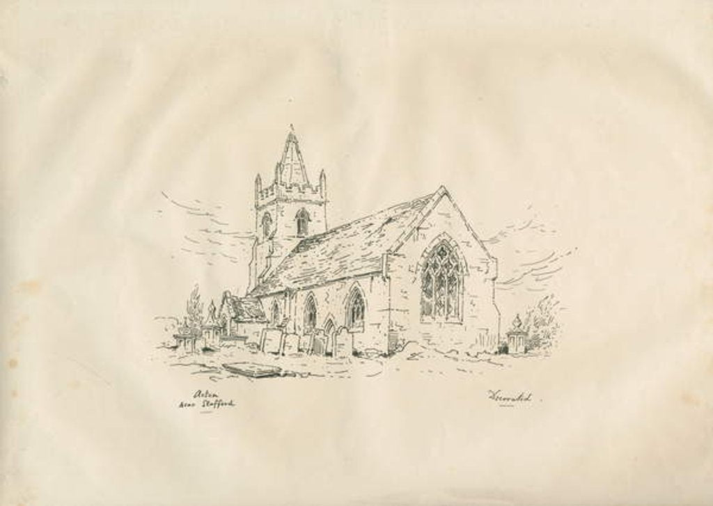 Detail of Acton Trussell Church by John Louis Petit