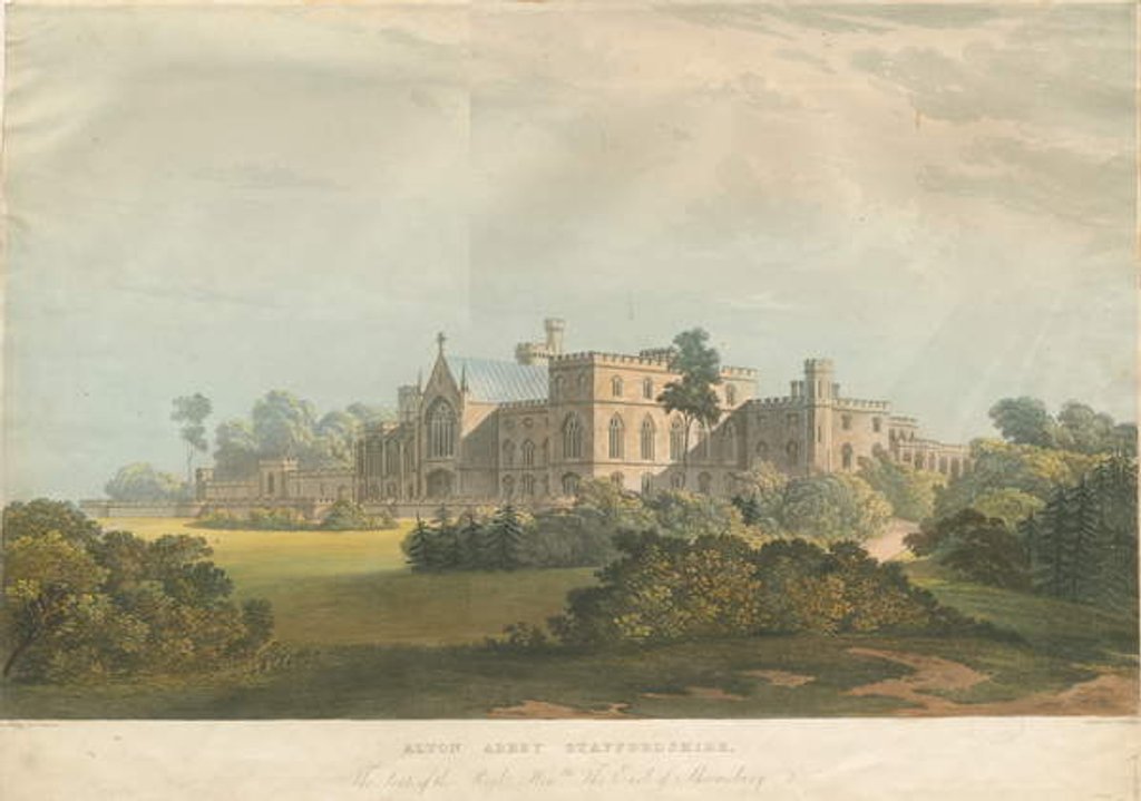 Detail of Alton 'Abbey': coloured aquatint engraving , nd [1814-19] by Thomas Allason