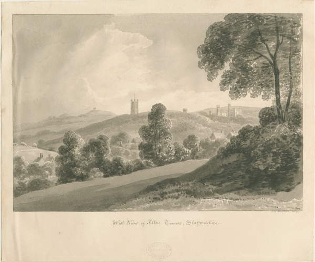 Detail of Alton 'Abbey': sepia drawing, 1841 by John Chessell Buckler