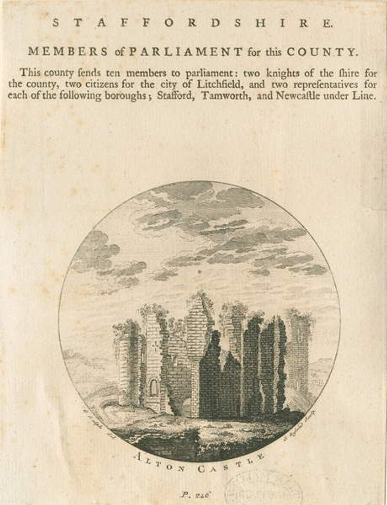 Detail of Alton Castle: engraving by Anonymous Anonymous