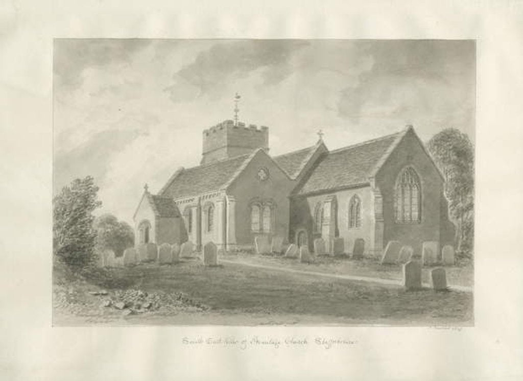 Detail of Armitage Church: sepia drawing, 1823 by John Buckler