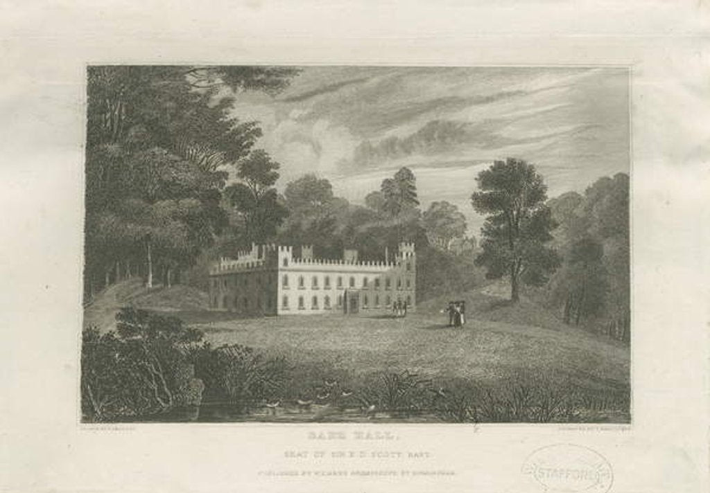 Detail of [Great] Barr Hall: engraving, nd [mid 19th cent] by Frederick Calvert