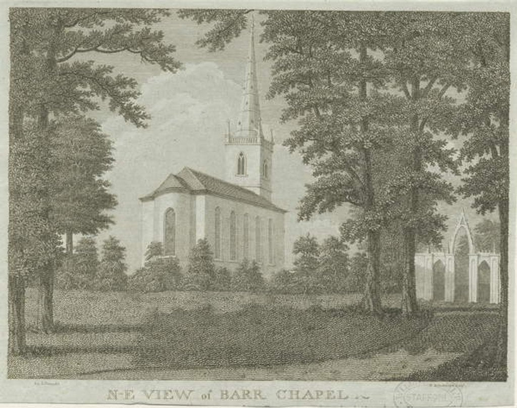 Detail of Great Barr Chapel: engraving, nd [1762-1802] by Stebbing Shaw