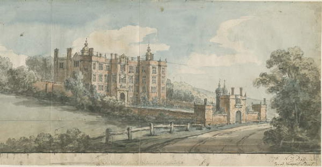 Detail of Beaudesert Hall and Park: water colour painting, 1770 by Nicholas Thomas Dall