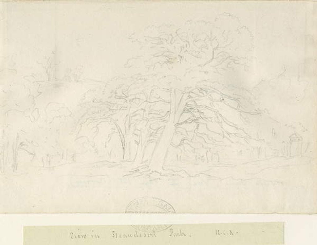 Detail of Beaudesert Park: pencil drawing, nd [1788-1855] by Henry Curzon Allport