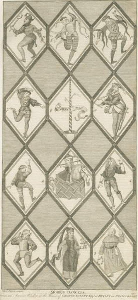 Detail of Betley Glass Window - Morris Dancers: engraving, nd [1751-1790] by John Keyse Sherwin