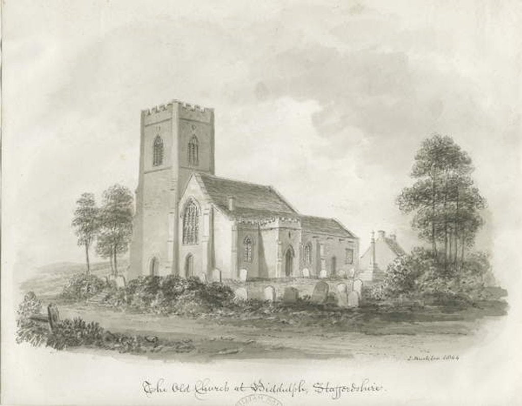 Detail of The Old Church at Biddulph, Staffordshire, 1844 by John Buckler