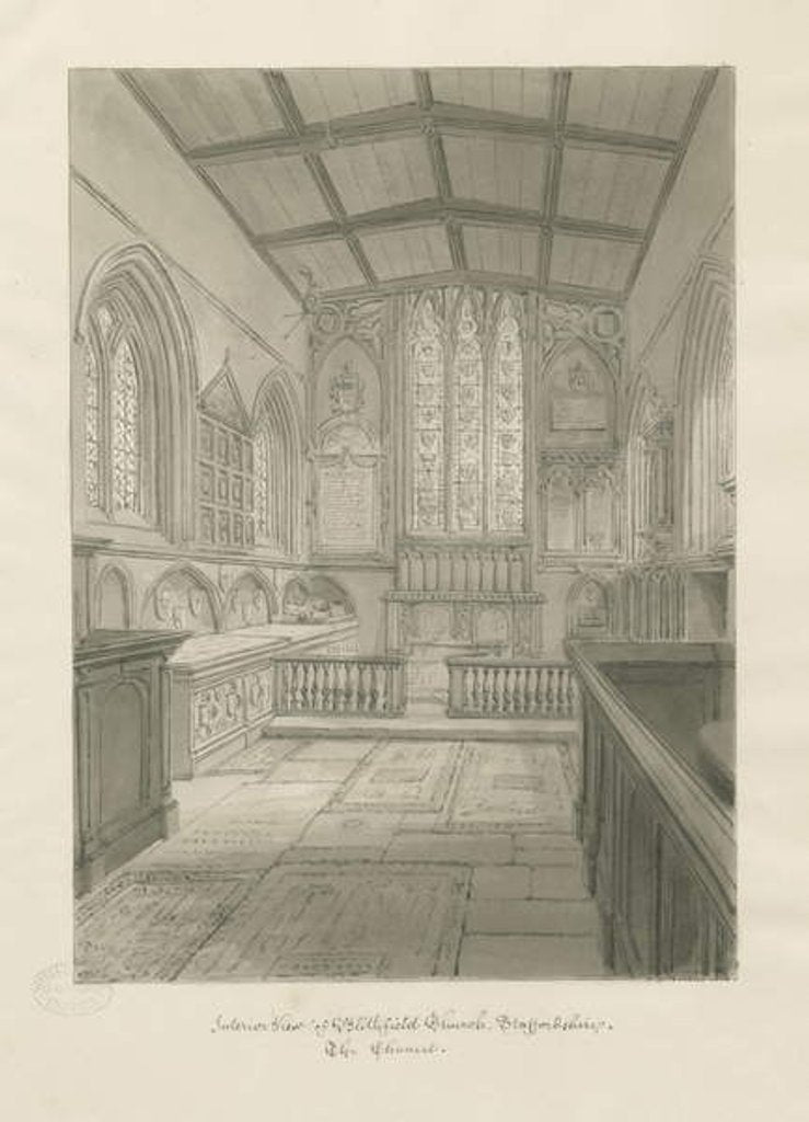 Detail of Interior of Blithfield Church by John Chessell Buckler