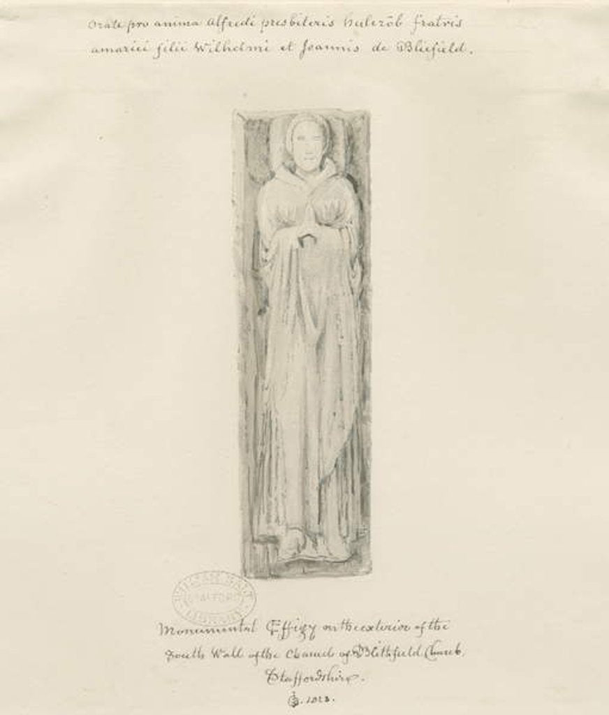 Detail of Blithfield Church - monumental effigy by John Buckler