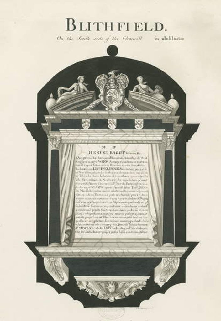 Detail of Tablet in Blithfield Church - Sir Hervey Bagot, Bart. by John Robert Fernyhough