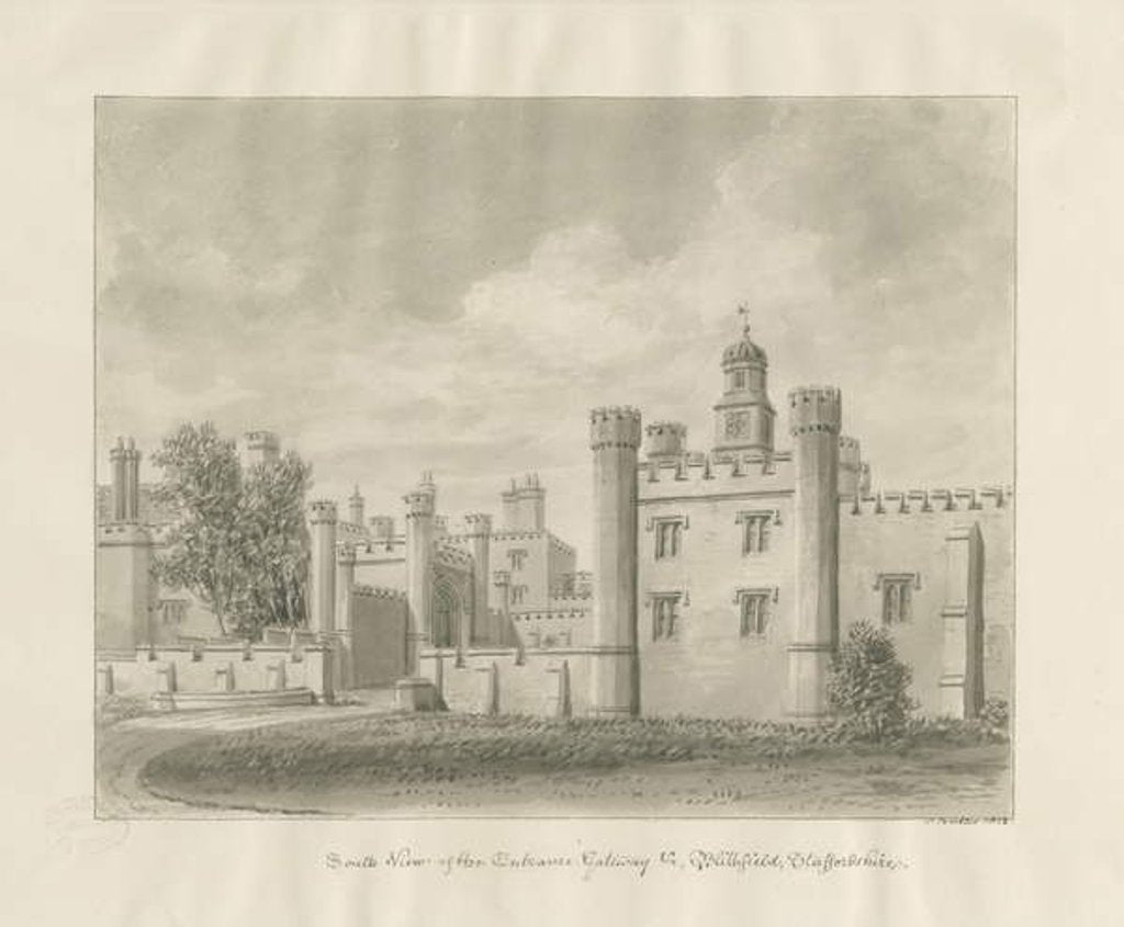 Detail of Blithfield Hall by John Buckler