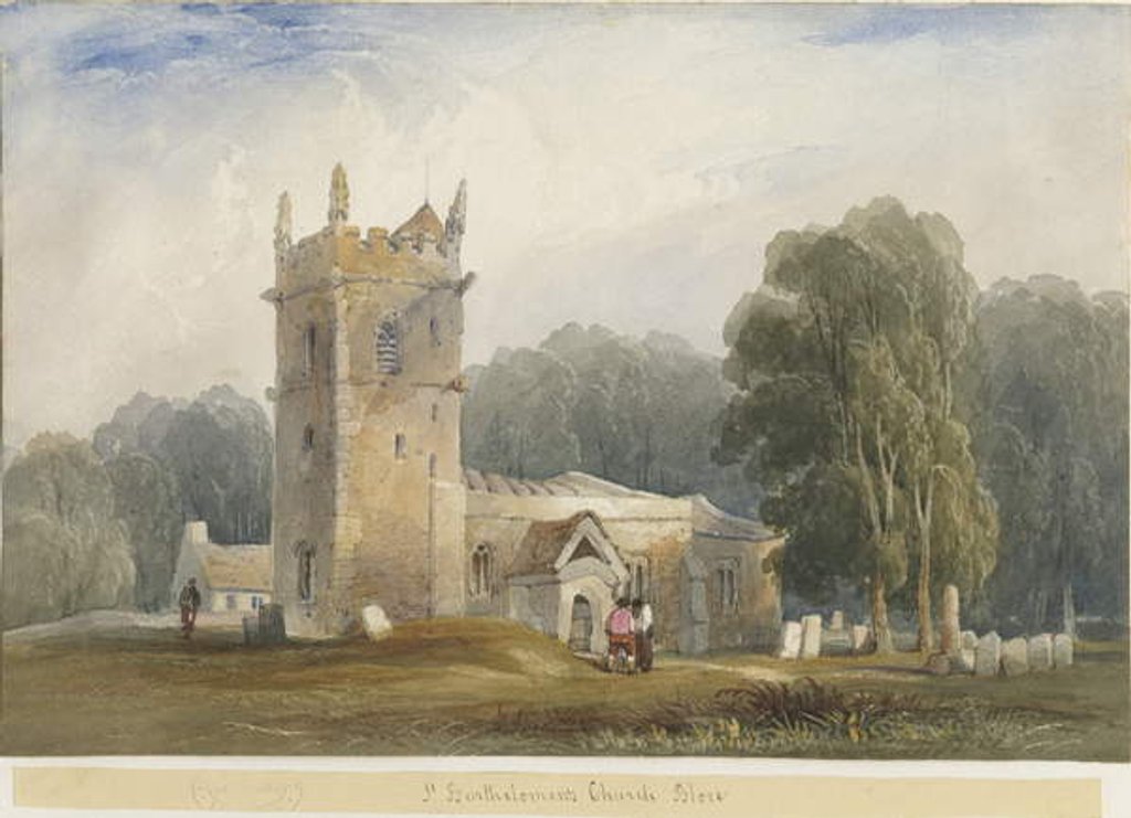 Detail of Blore Church by Lewis John Wood