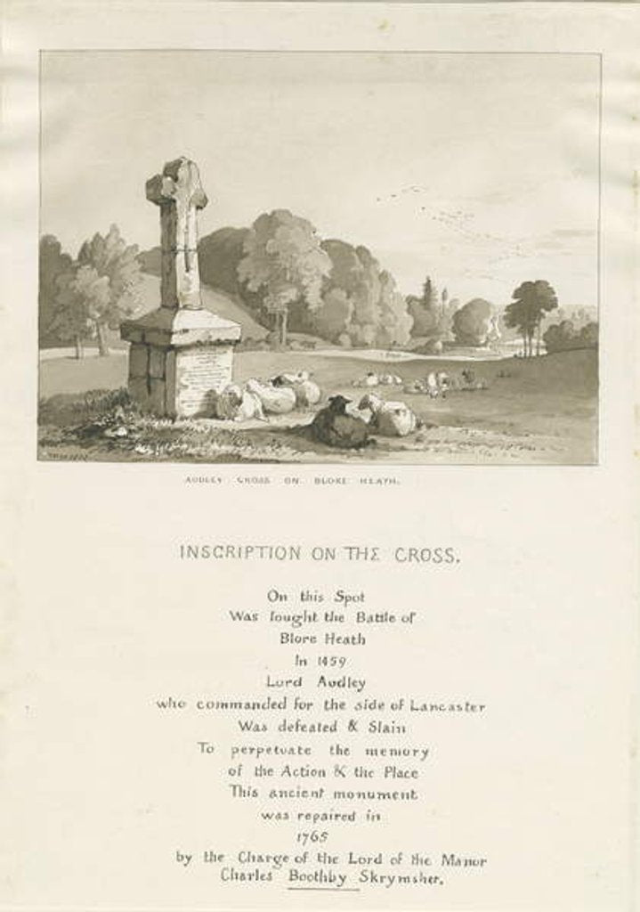 Detail of Drayton-in-Hales - 'Audley Cross on Blore Heath' by Thomas Peploe Wood