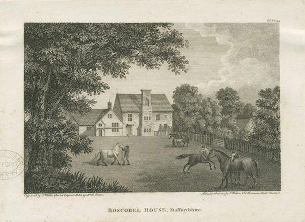 Detail of Boscobel House: engraving, 1 Nov 1800 by David Parkes
