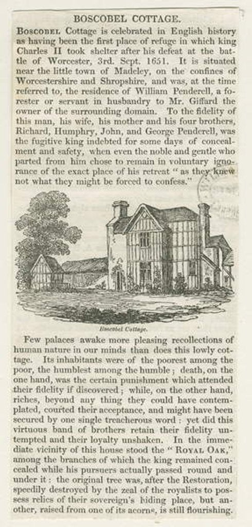 Detail of Boscobel House by School English