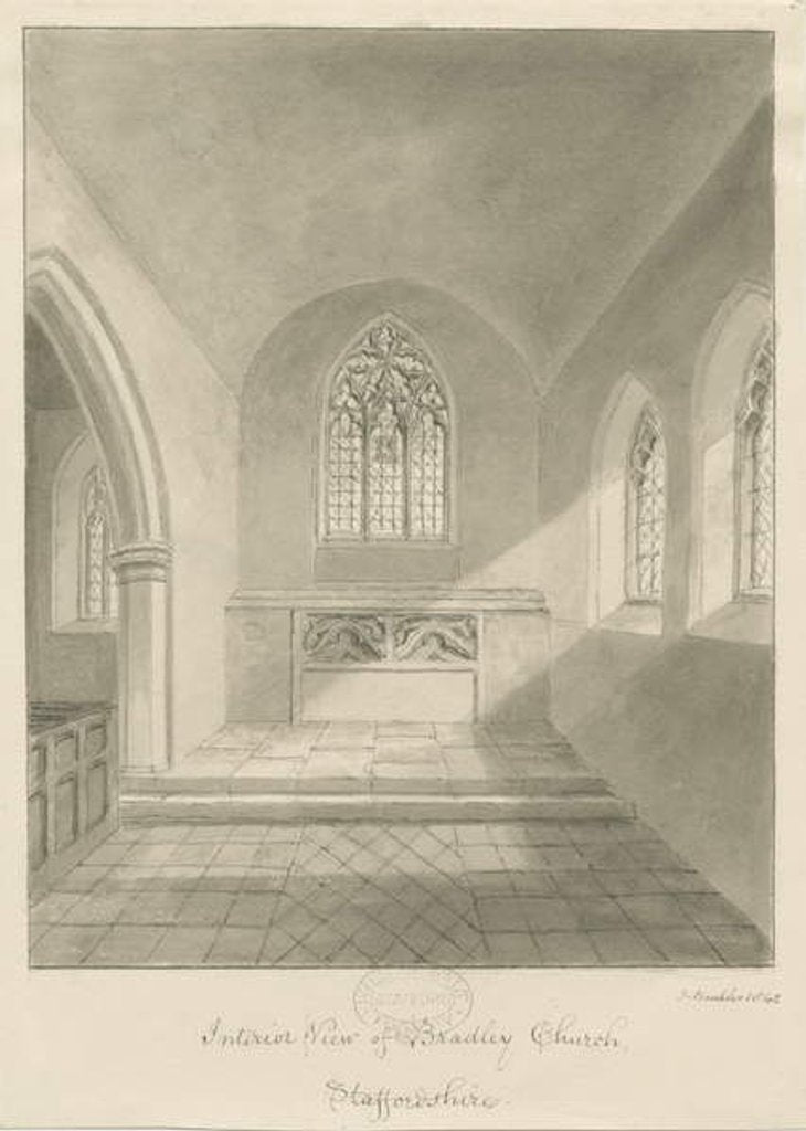 Detail of Interior of Bradley Church by John Buckler
