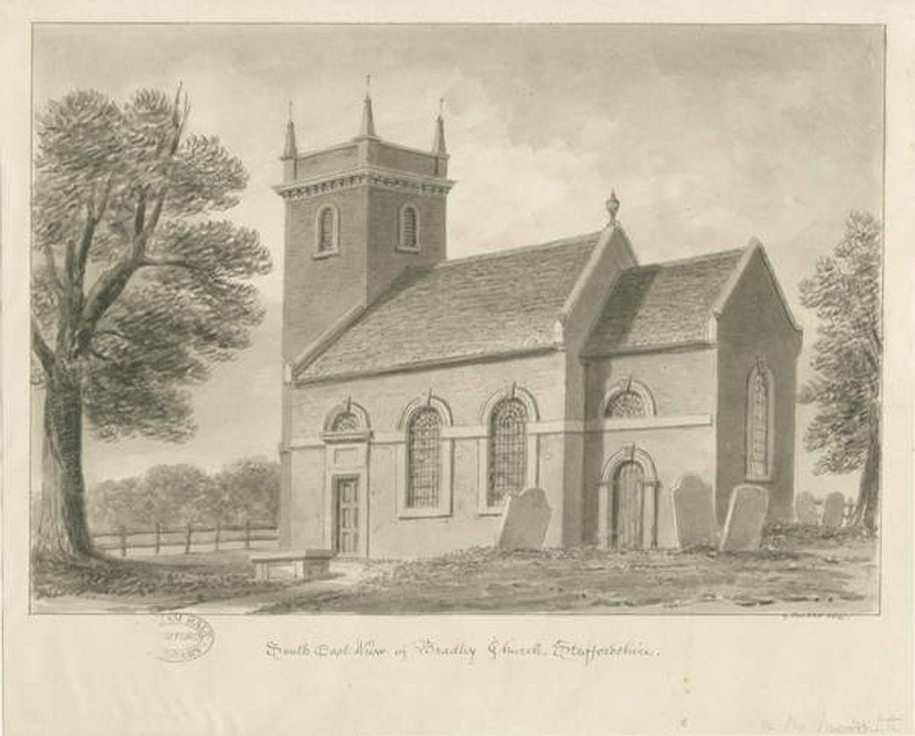 Detail of Bradley-in-the-Moors Church by John Buckler