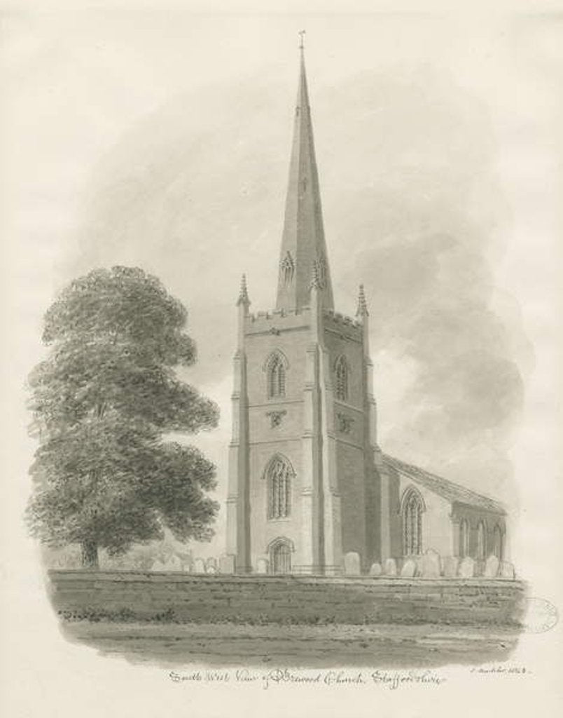 Detail of Brewood Church by John Buckler