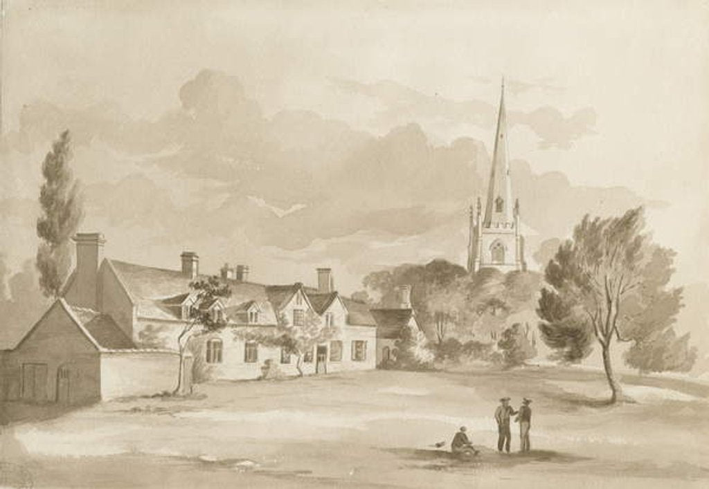 Detail of Brewood Church: sepia drawing, 1844 by Henry James Noyes