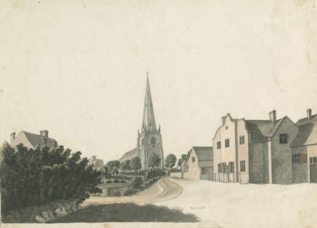 Detail of Brewood Grammar School: coloured pen drawing, nd [?19th cent] by School English