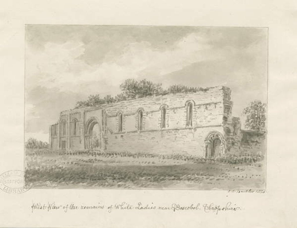 Detail of Brewood - Whiteladies Priory by John Chessell Buckler